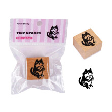 Adorable Cats Shaped Wood Stamps For Handcraft-Hold the fish