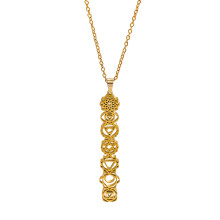 7 Chakras Pendant Necklace for Women and Girls Stainless-Gold