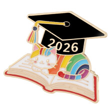 Stylish Academic Cap And Book Shaped Brooch Pin Zinc Alloy-6