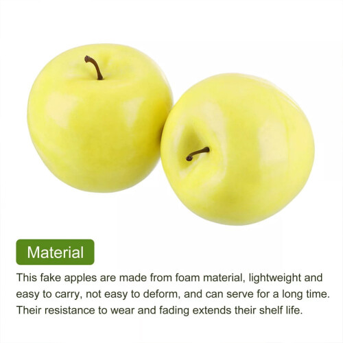 8 Yellow Artificial Apples Foam Decor 8x7.5cm 1