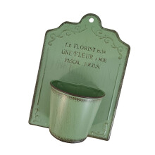 Decorative Industrial Flower Pot Organizer Hanging Iron-Green