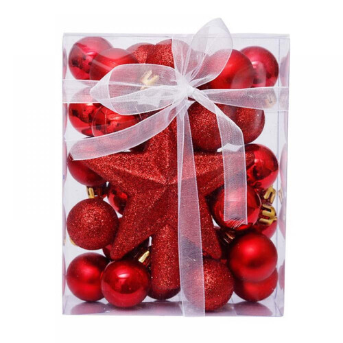Mini Christmas Balls Ornaments Pink 30 pcs 3 cm