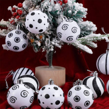 Lksixu Christmas Baubles 2.36 in Glitter Silver & Blue 30