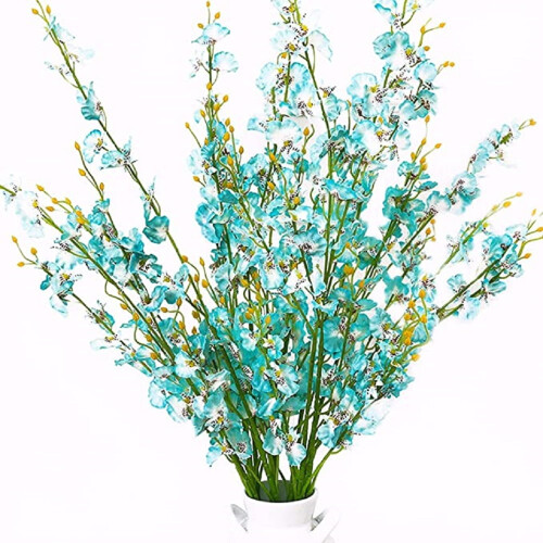 Artificial Dancing Lady Orchid Stems Teal Blue 100cm