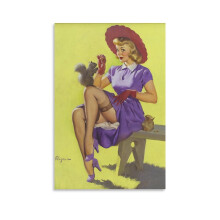 Gil Elvgren, wydruk na płótnie „Pin-Up z lat 50.”, 12x18 cali