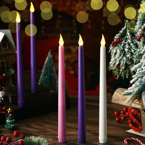 5LED flammeløse adventslys – lilla, lyserøde, hvide 2