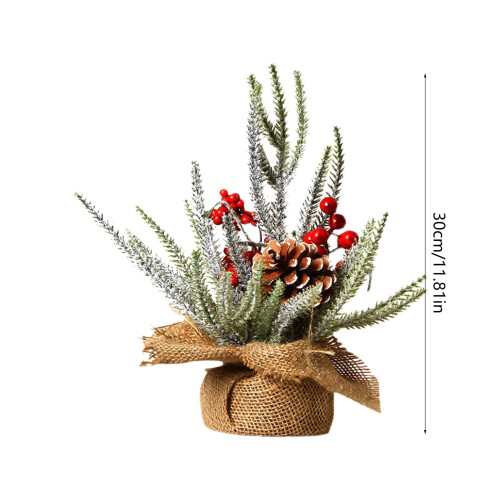 Mini Artificial Christmas Tree with Red Berries and Pine 1