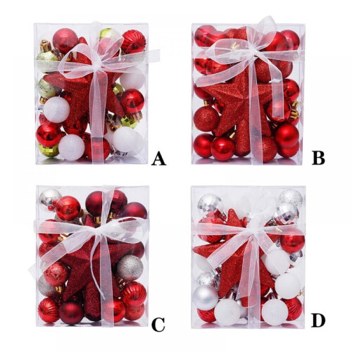 Mini Christmas Balls Ornaments Pink 30 pcs 3 cm 1