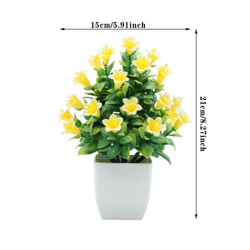 Planta artificial em vaso de plástico para mesa de escritório em casa. 2