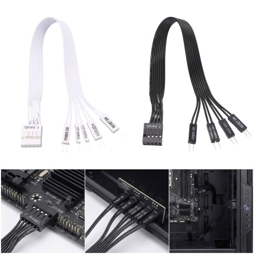 PC Case Desktop Power Control Cable  F-PANEL Female-30cm Black 2