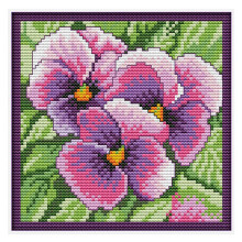 Stitch Kits Stamped Full Range of Embroidery Kits Beginners DIY DMC Embroidery 11CT 9.1 x 9.1 Inch-Pansy