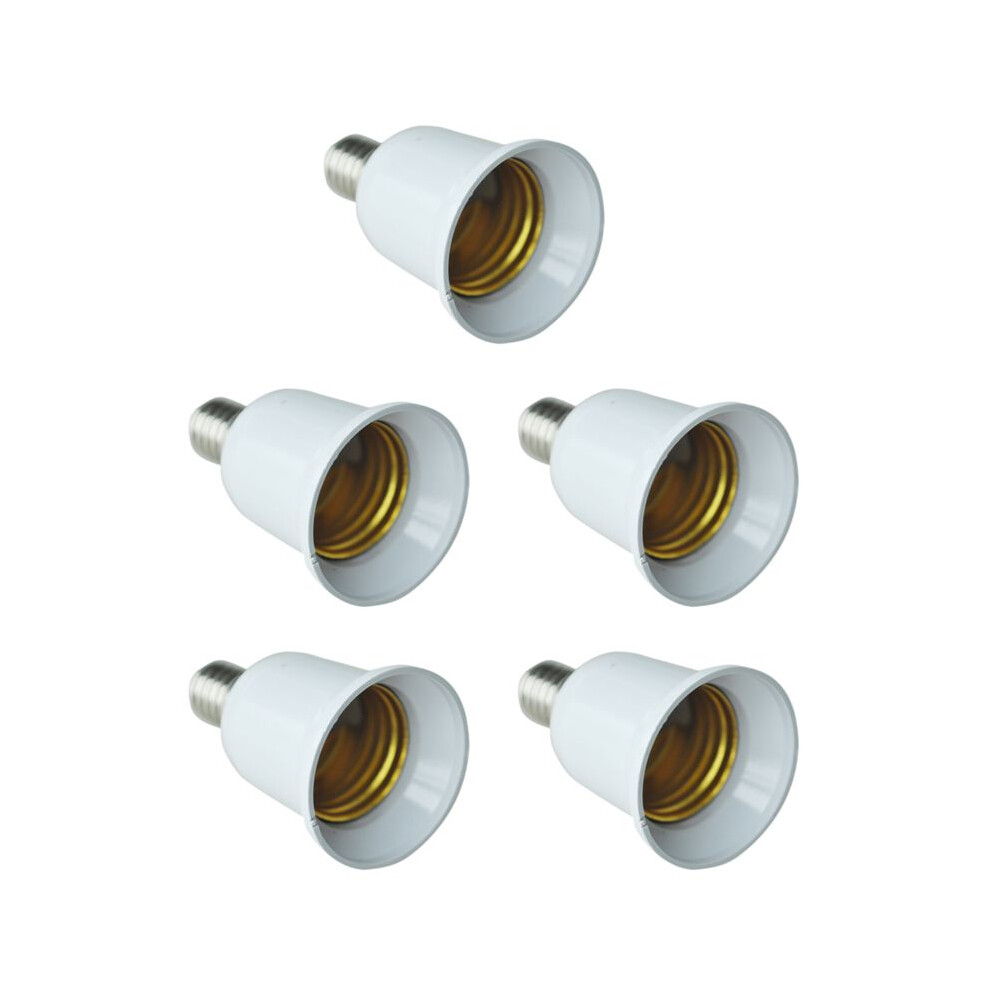5X E14 To E27 Extend Base Led Cfl Bulb Lamp Adapter Converter Screw Socket Light 6031612501573