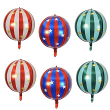 Paquete de 6 Globos Jumbo de 22 Pulgadas con Diseño de Rayas 4D y Estrellas para Decoración de Fiestas de Cumpleaños Infantiles.