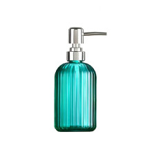 14oz Clear Glass Soap Dispenser Refillable Hand and Dish Soap Bottle for Bathroom with Smooth Pump