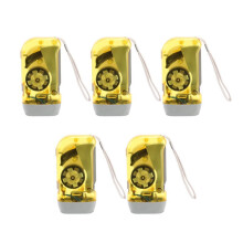 5X 3 LED Dynamo Wind Torcia Elettrica Manopola per Pressatura A Mano NR No Torcia per Batteria