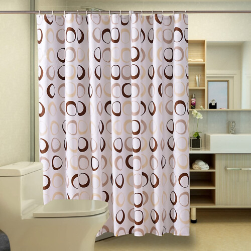 Hotel Shower Curtain 96x80 Extra Long Polyester with Colorful Circle Western Pattern and Full Coverage Design
