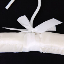 30 x White Satin Padded Clothes Hook Hanger