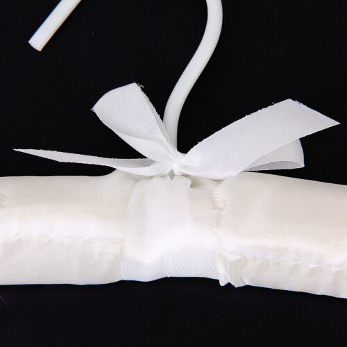 30 x White Satin Padded Clothes Hook Hanger