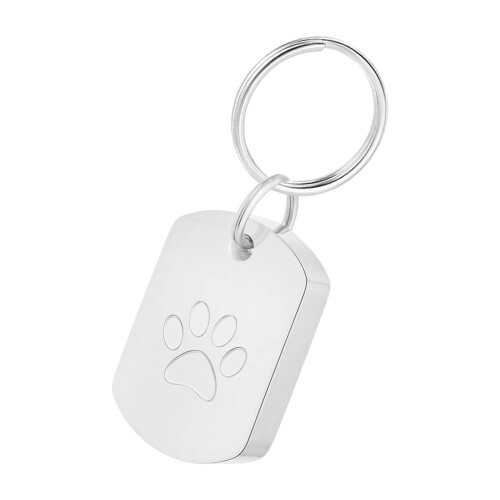 Porte-clés en forme de cendres pour animaux de compagnie,-Argent
