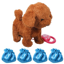 Realistic Simulation Pet Dog Toy Electric- Dark Brown With.