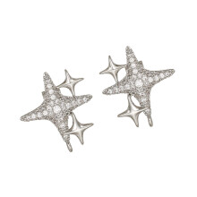 Star Ear Clip with Fine Zirconia for Freeclip 1/2 Security and