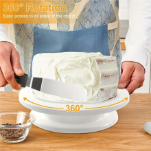 Kit de Décoration de Gâteaux 76 Pièces - Plateau Tournant Antidérapant pour Débutants - Idéal pour la Confection de Gâteaux, Biscuits et Autres