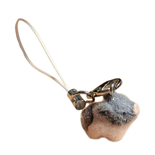 Stylish Flocking Pig Design Keychain Various Color Options-gray