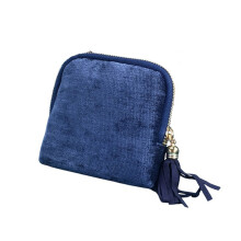 Moisture Resistant Jewelry Organizer Bag With Tassels-Deep Blue