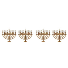 4pcs Hanukkah Golden Napkin Buckle Ring Candle Shaped Jewish Festival DIY Napkin Ring Wedding Baby Shower Decoration