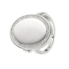 Moderner geometrischer Medaillonring mit verdecktem Halter,-P
