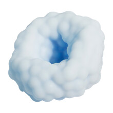 Ice Skin Riceball Stressbalspeelgoed met luchtpomp Voor-Blauw
