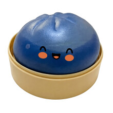 Glitter Bun Stress Toy Hand Exercise Stress-Transparent blue