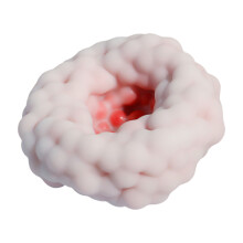 Zacht getextureerde stressbal Knijp rekbare speelgoedbal-Rood