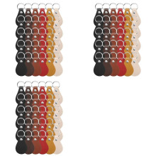 90Pcs Leather Keychain PU Leather Key Fobs with Rivets and Keychain Ring Sublimation Keychain Blanks