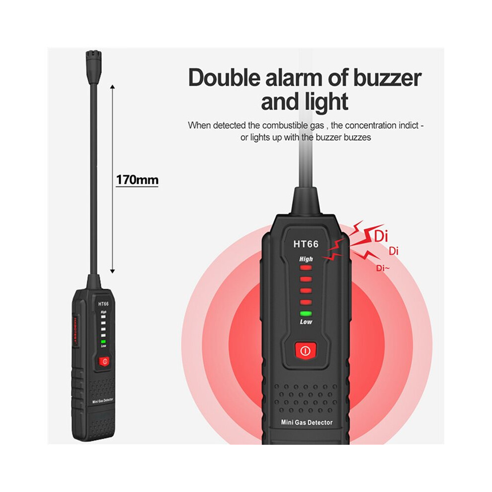 2X Ht66 Gas Leak Detector 50-1000Ppm Sound Alarm Household Handheld Combustible Natural Methane Gas Leak Detector 6032797447076