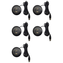 5X Hub USB Incorporado com Furo para Desktop Tipo C Carregador USB 3 em 1 Divisor