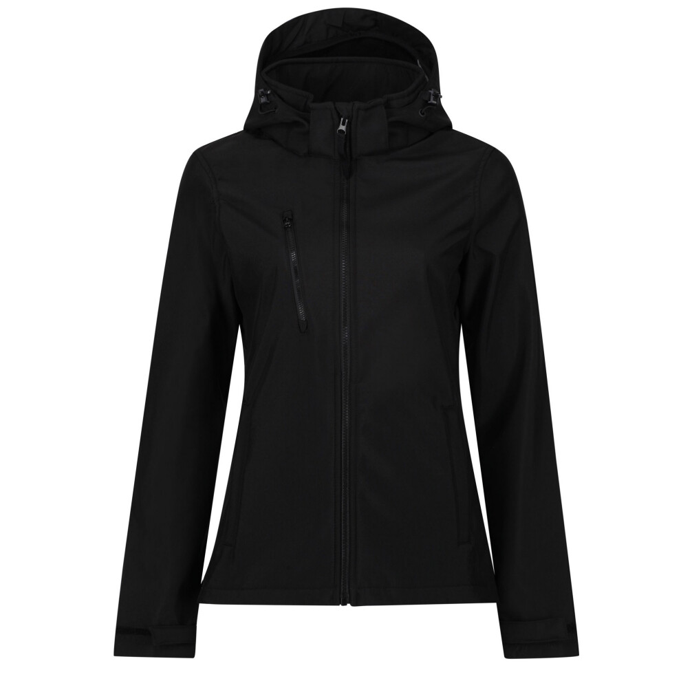 Regatta (10 Uk, Black) Womens/Ladies Venturer 3 Layer Hooded Soft Shell Jacket