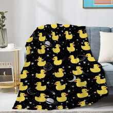 Extra Large Flannel Fleece Blanket 120x90 Inches with Cute Ducks Pattern, Soft Plush Throw for Bed and Couch