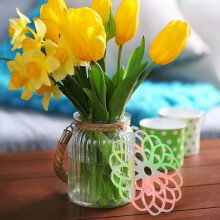 Akryl trompetvase blomsterarrangementsværktøj 13x13x1cm