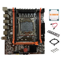 Carte Mère X99E + CPU E5 2666 V3 Double Canal Prend en Charge 4XDDR4 RECC RAM PCIE X16 NVMe Gigabit LAN Card Carte Mère de Bureau