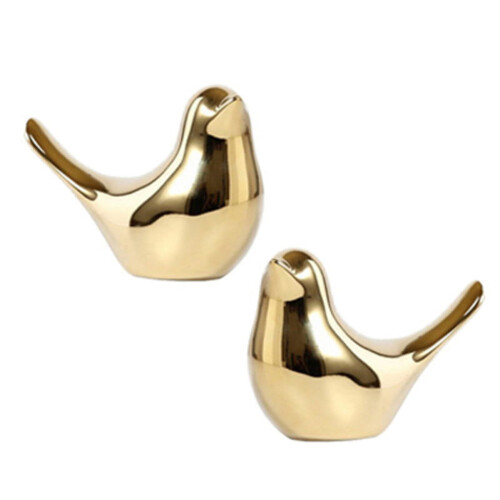 Keramisk gullfuglskulptur, sett med 2