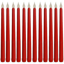 12 LED-koniske lys røde 27,5 cm flammeløse
