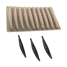 Silikonform mit 10 Mulden, Vanille, für Kuchen,-Hellbraun