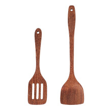 2 Pack Wooden Spatula for Cooking,Wooden Wok Spatula of Unpainted Handmade By Natural Wood