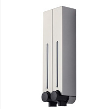 Wall Mounted Soap Dispenser Silver 2 Chamber Punch Shower Shampoo Dispenser Dual Chamber Design