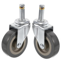 2pcs Shopping Cart Caster Wheels, NoiseReducing 360 Swivel Replacement Wheels for Grocery Trolleys, Easy Installation, Black