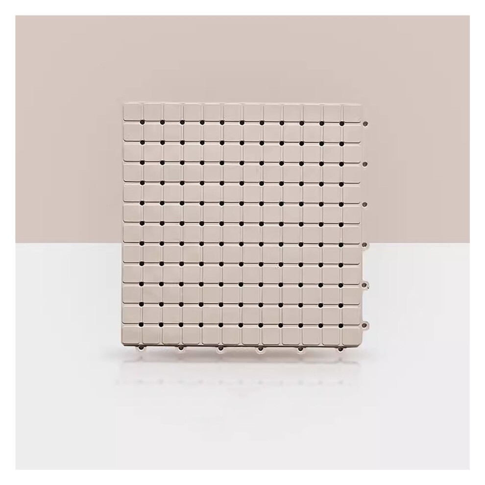 Rubber Floor Tiles Nonslip Interlocking Drainage Mats Beige 11.8'X11.8' 6Pack For Shower Pool Patio 9310869845683