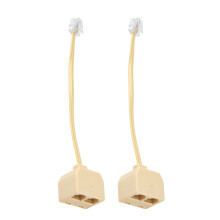 2 St 6P4C RJ11 Hane Till 2X Hona Splitter Tele Pone Connector Adapter