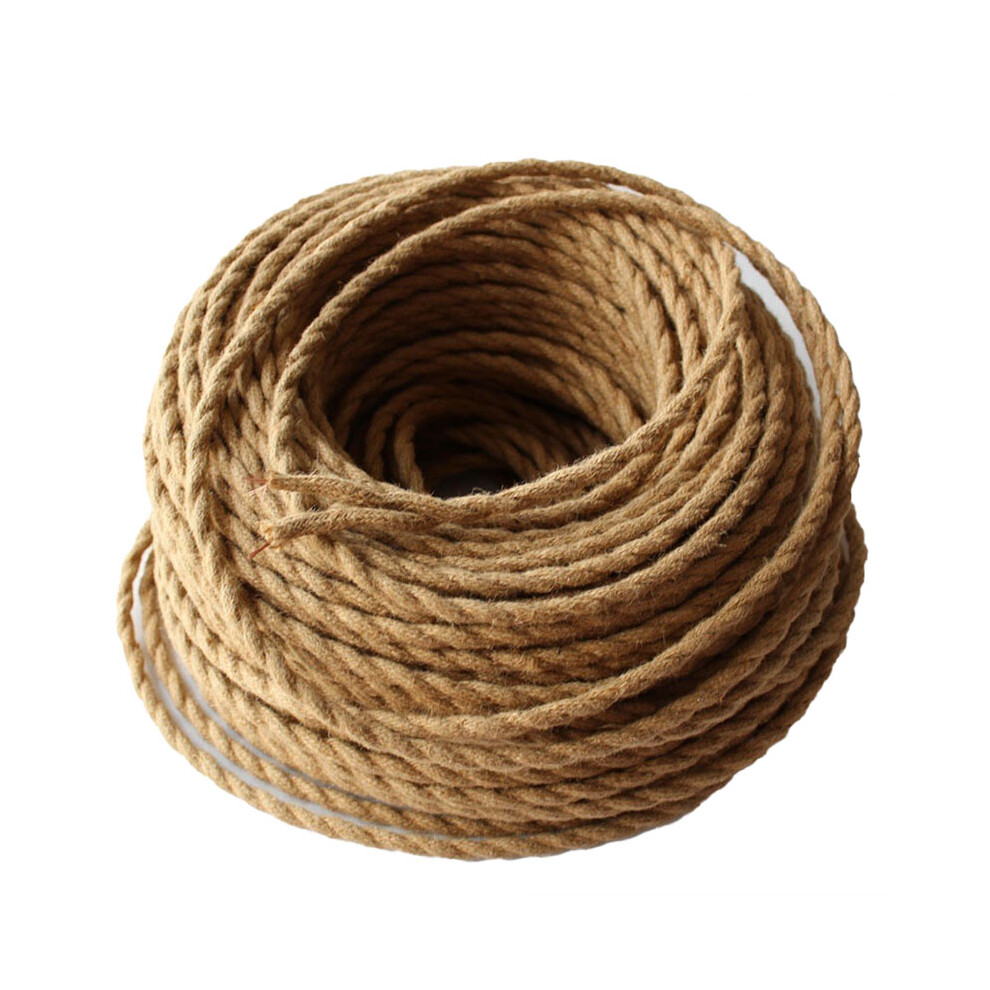 Beige 10M Old-Fashioned Wire, Hemp Rope Braided Textile Wire Twisted Pair Cable Braided Wire Retro Chandelier Wire 6032982490306