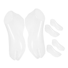 3 Pairs Female Foot Mannequin Sock Display Form Clear Translucent Shoe Model Lightweight for Retail and Photography